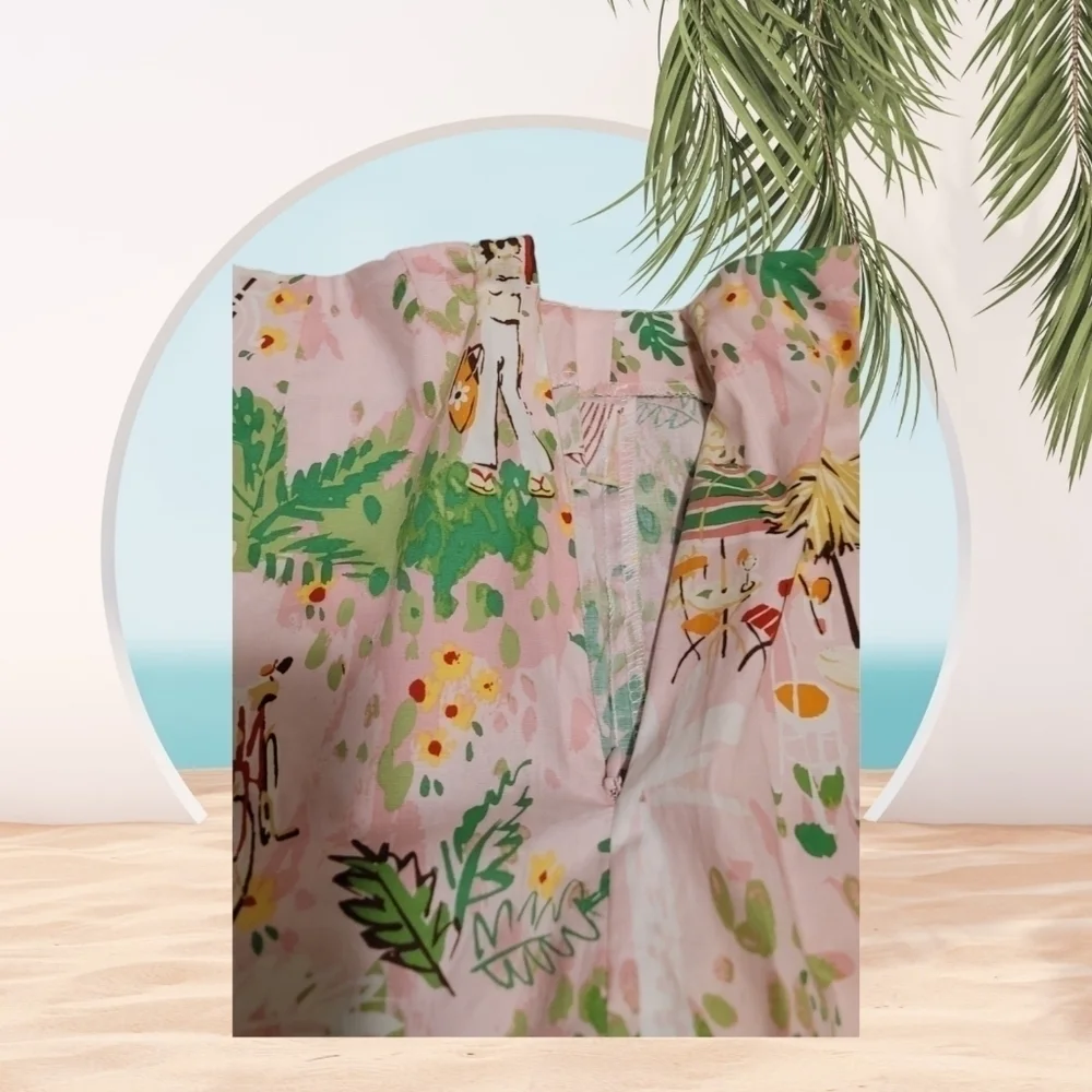 BOSTON PROPER Shorts Vintage Tropical Beach Size 4 New with Tag Pink/ Green